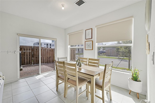 view of tiled dining area