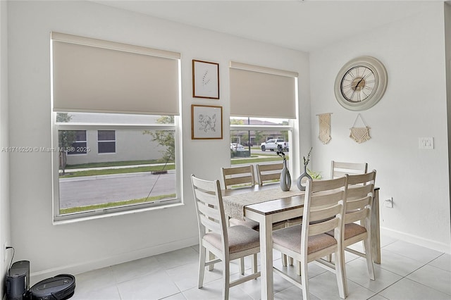 view of tiled dining area