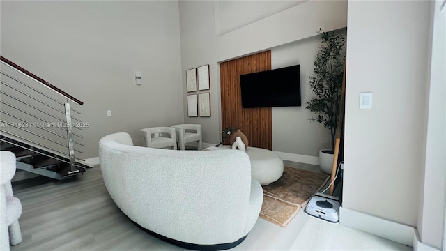 living room featuring hardwood / wood-style flooring