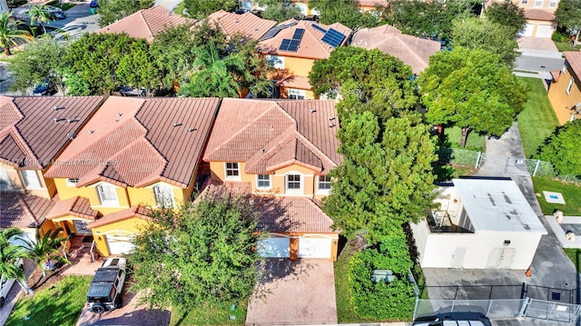 drone / aerial view with a residential view