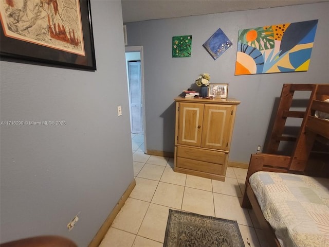 view of tiled bedroom