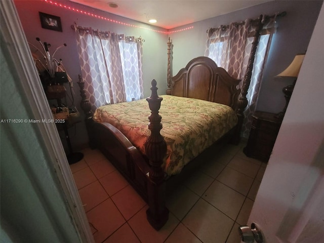 view of tiled bedroom