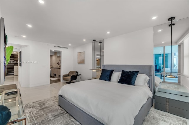 bedroom featuring recessed lighting