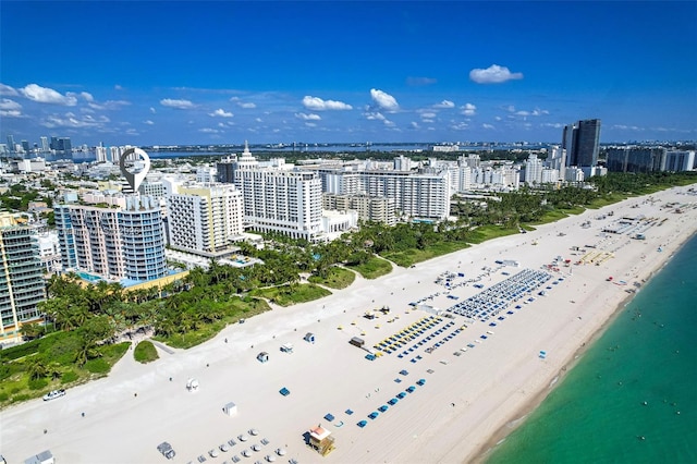 1500 Ocean Dr Unit 1003, Miami Beach, FL 33139 - birds eye view of property featuring a beach view, a city view, and a water view