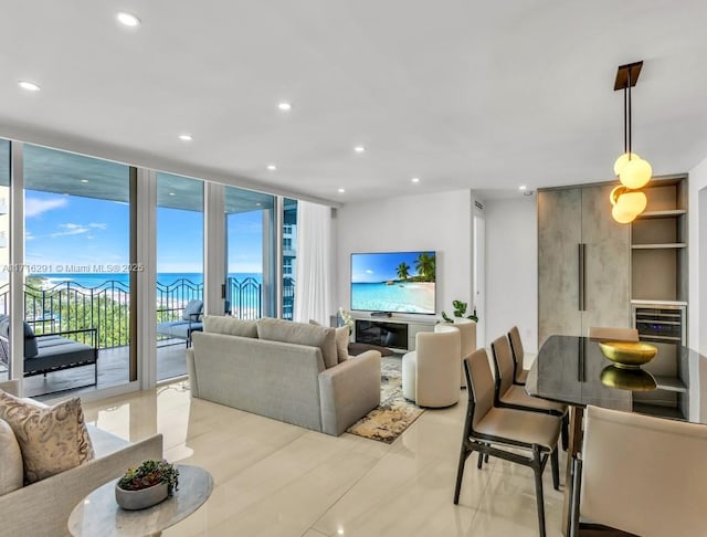 1500 Ocean Dr Unit 1003, Miami Beach, FL 33139 - living room with floor to ceiling windows and recessed lighting