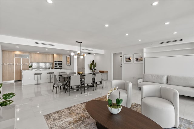 1500 Ocean Dr Unit 1003, Miami Beach, FL 33139 - living area featuring light tile patterned floors and recessed lighting