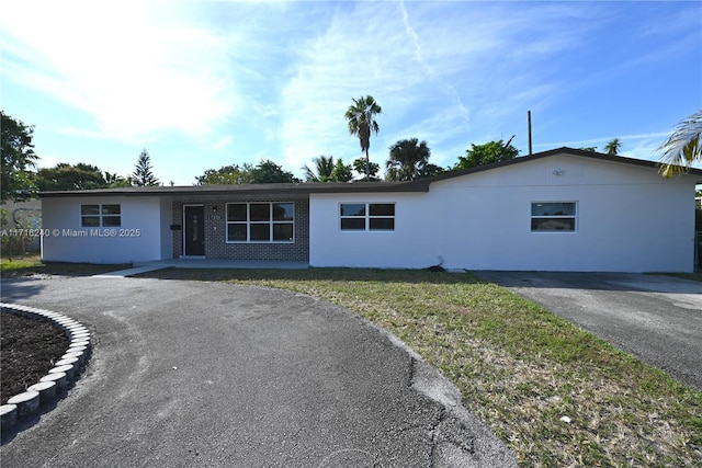 view of single story home