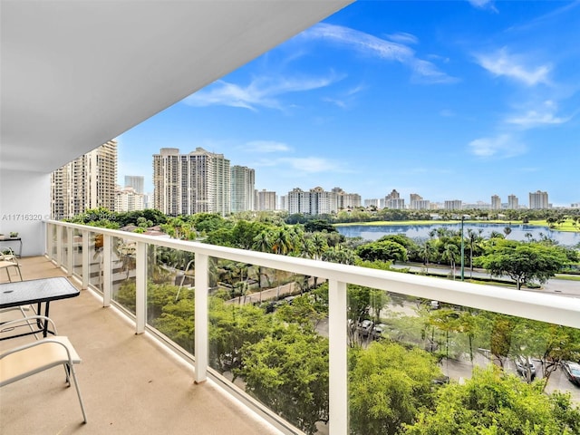 balcony with a water view