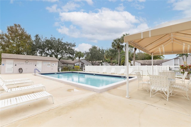 view of pool with a patio area