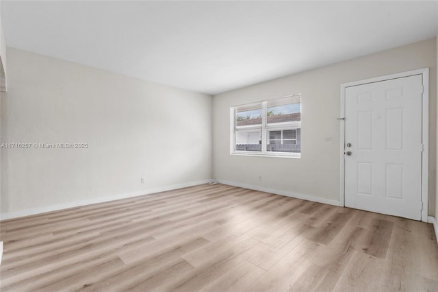 interior space with light hardwood / wood-style flooring