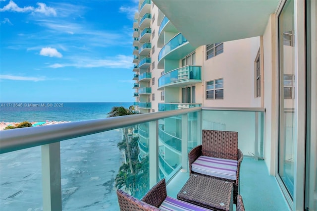 balcony with a water view