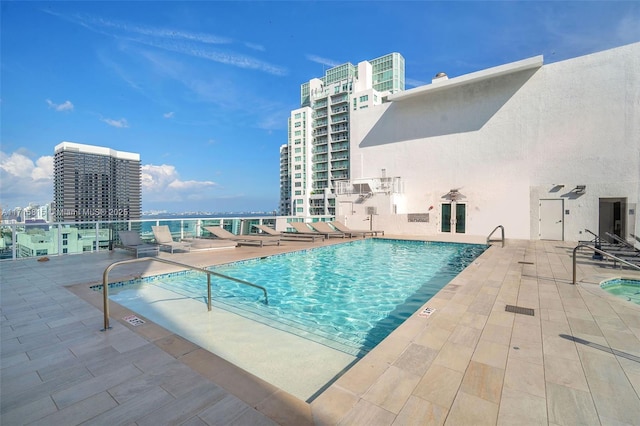 view of pool with a patio area