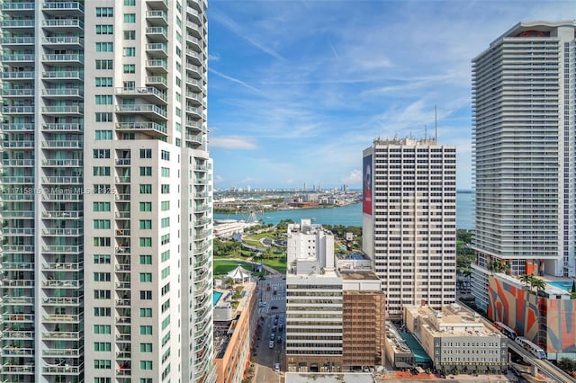 view of city featuring a water view