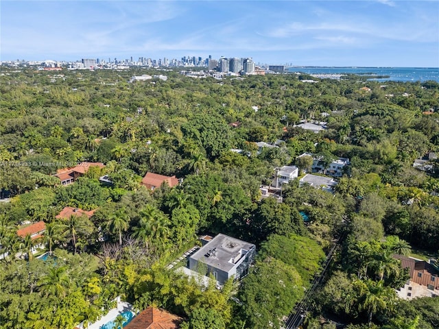 aerial view featuring a city view