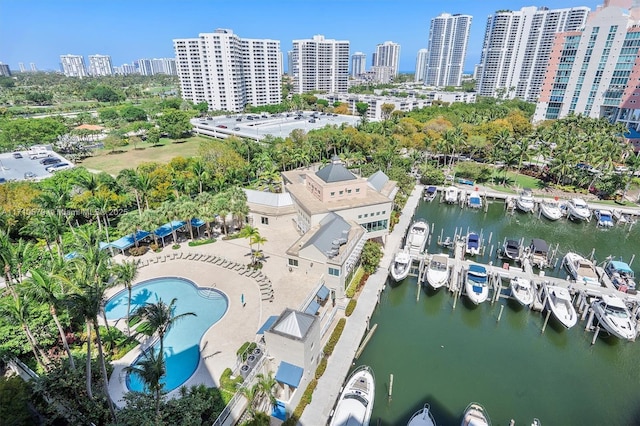 3340 NE 190th St Unit 1206, Aventura, FL 33180 - drone / aerial view with a water view and a view of city