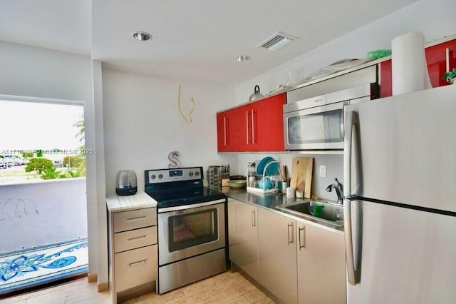 kitchen featuring sink and appliances with stainless steel finishes