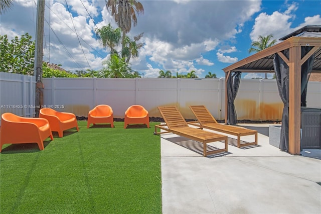 view of patio / terrace featuring a gazebo