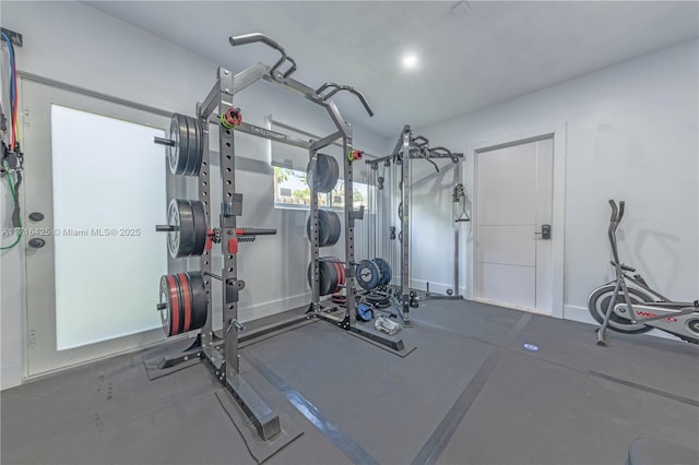 view of workout room