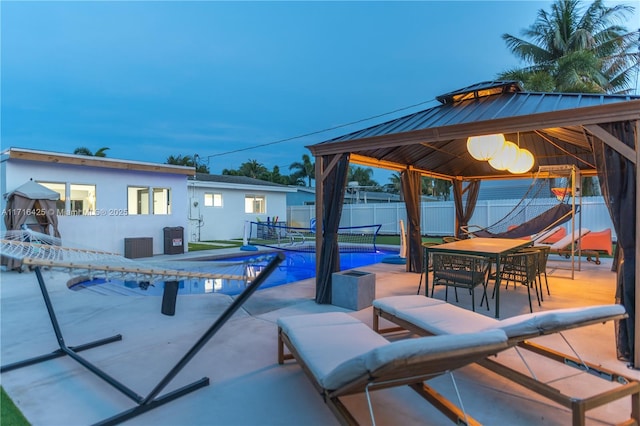 view of pool with a gazebo and a patio area