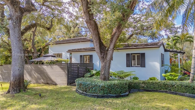 exterior space with a front yard