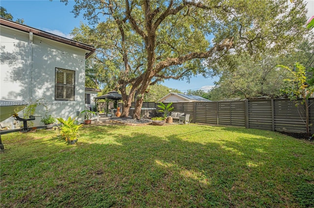 view of yard featuring a gazebo