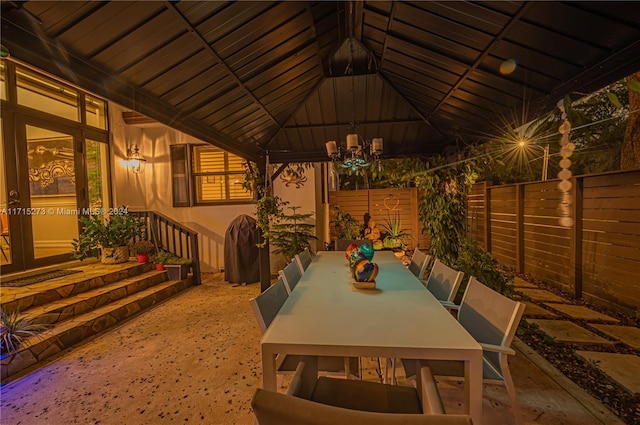 view of patio / terrace with a gazebo