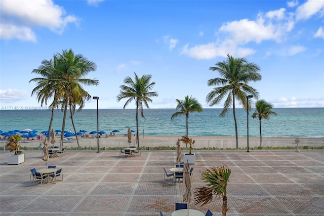 property view of water with a view of the beach