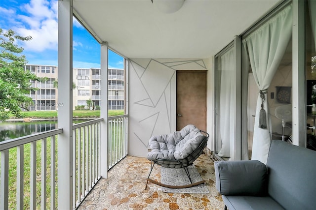 balcony with a water view