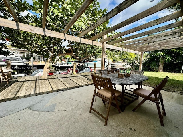 view of patio / terrace featuring a pergola