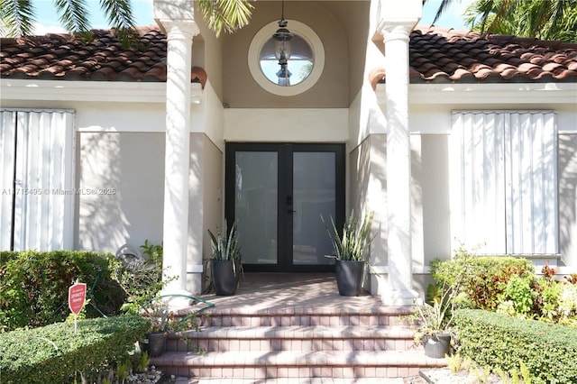 entrance to property with french doors