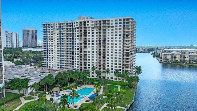 18151 NE 31st Ct Unit 1709, Aventura, FL 33160 - view of building exterior with a water view and a view of city