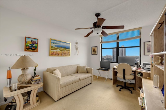 18151 NE 31st Ct Unit 1709, Aventura, FL 33160 - office space featuring a ceiling fan, light carpet, and baseboards