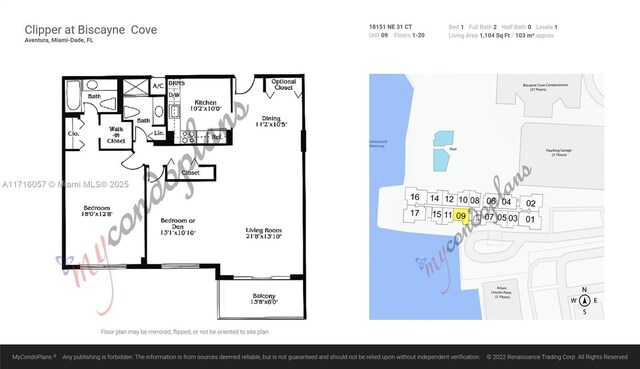 18151 NE 31st Ct Unit 1709, Aventura, FL 33160 - home floor plan