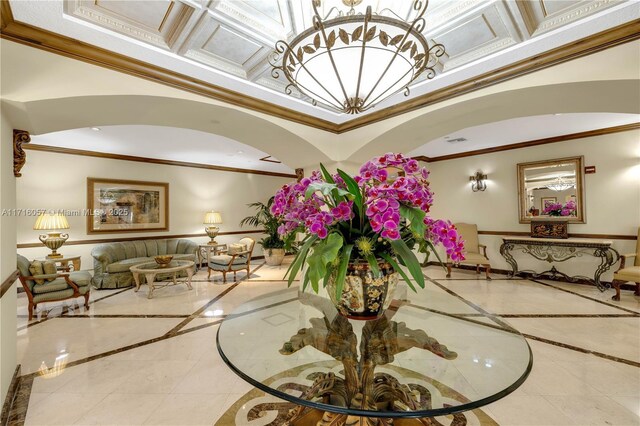 18151 NE 31st Ct Unit 1709, Aventura, FL 33160 - building lobby featuring crown molding