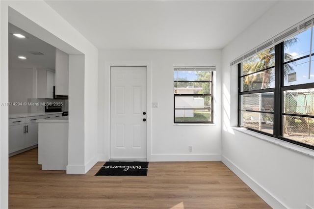 foyer entrance featuring light hardwood / wood-style floors