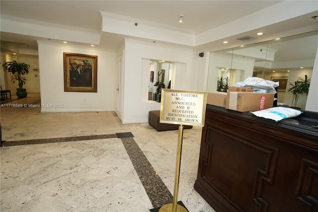 reception area featuring visible vents