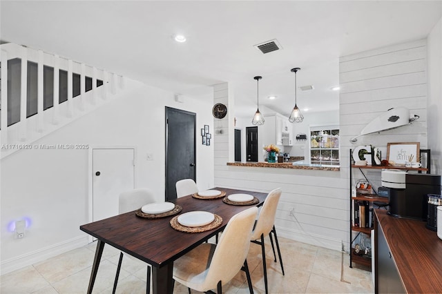 view of tiled dining area