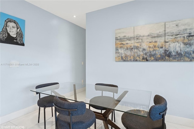 view of tiled dining room