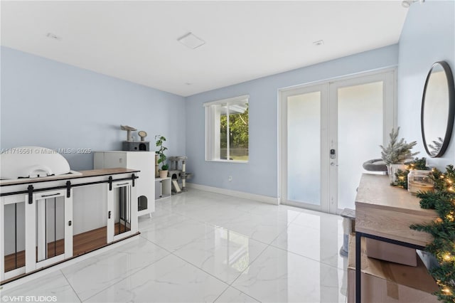 interior space with french doors