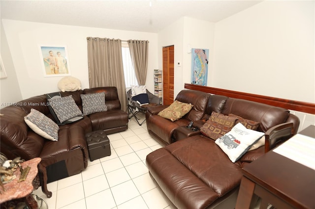 view of tiled living room