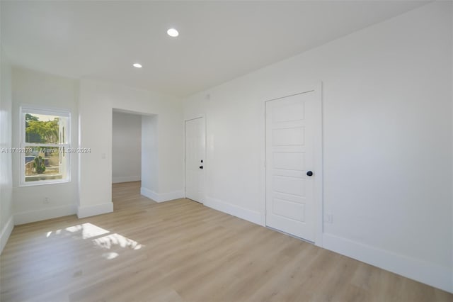 empty room featuring light hardwood / wood-style flooring