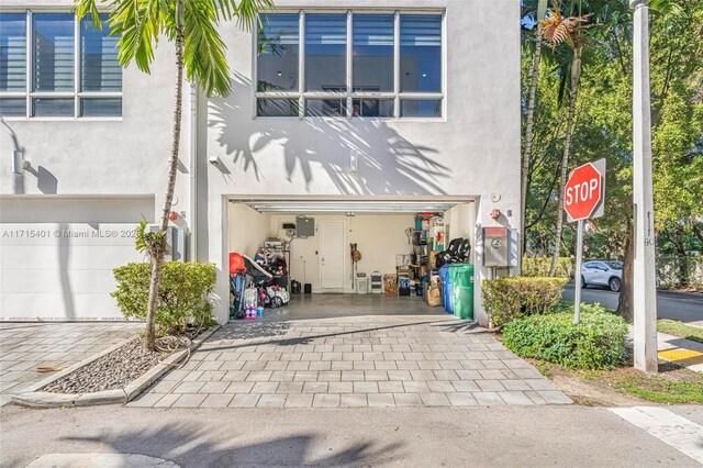 view of front of home with a garage