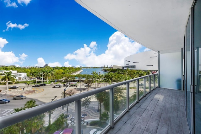 balcony with a water view