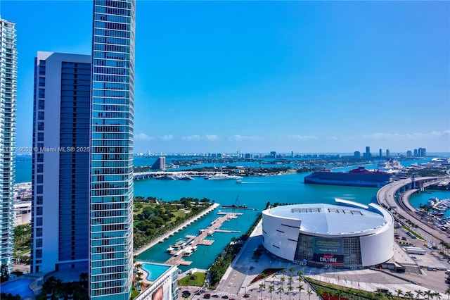 888 Biscayne Blvd Unit 411, Miami, FL 33132 - water view with nearby urban area and numerous boat docks
