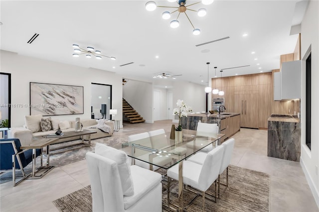 dining room with sink