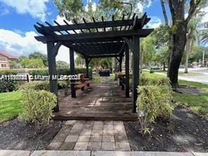 view of home's community featuring a pergola