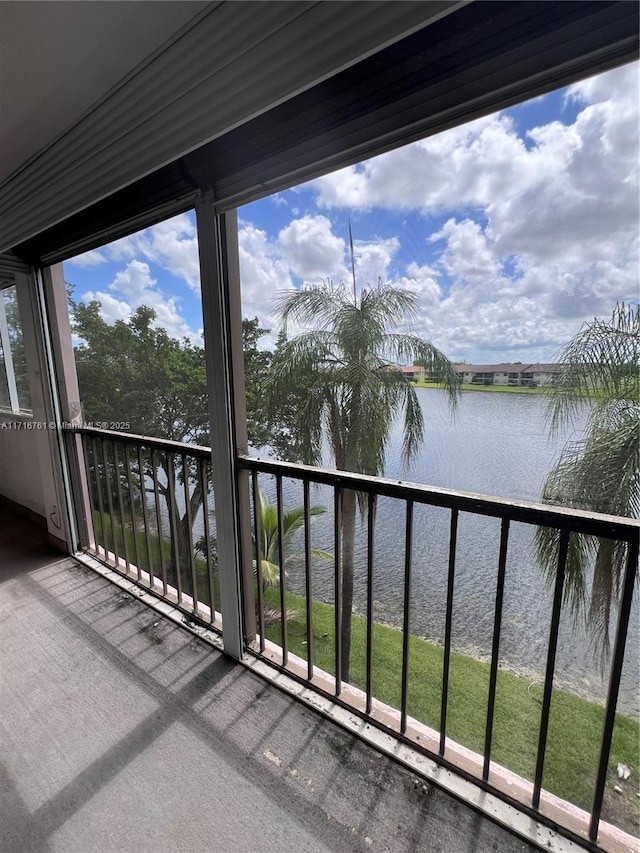 balcony with a water view