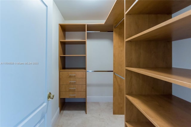 view of walk in closet