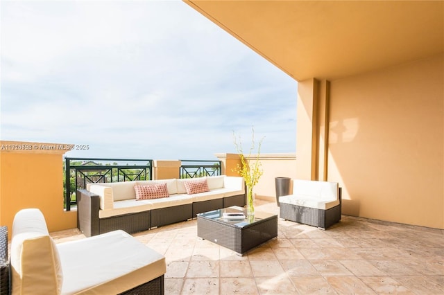 view of patio featuring an outdoor hangout area