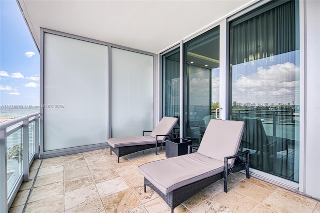 balcony with a water view